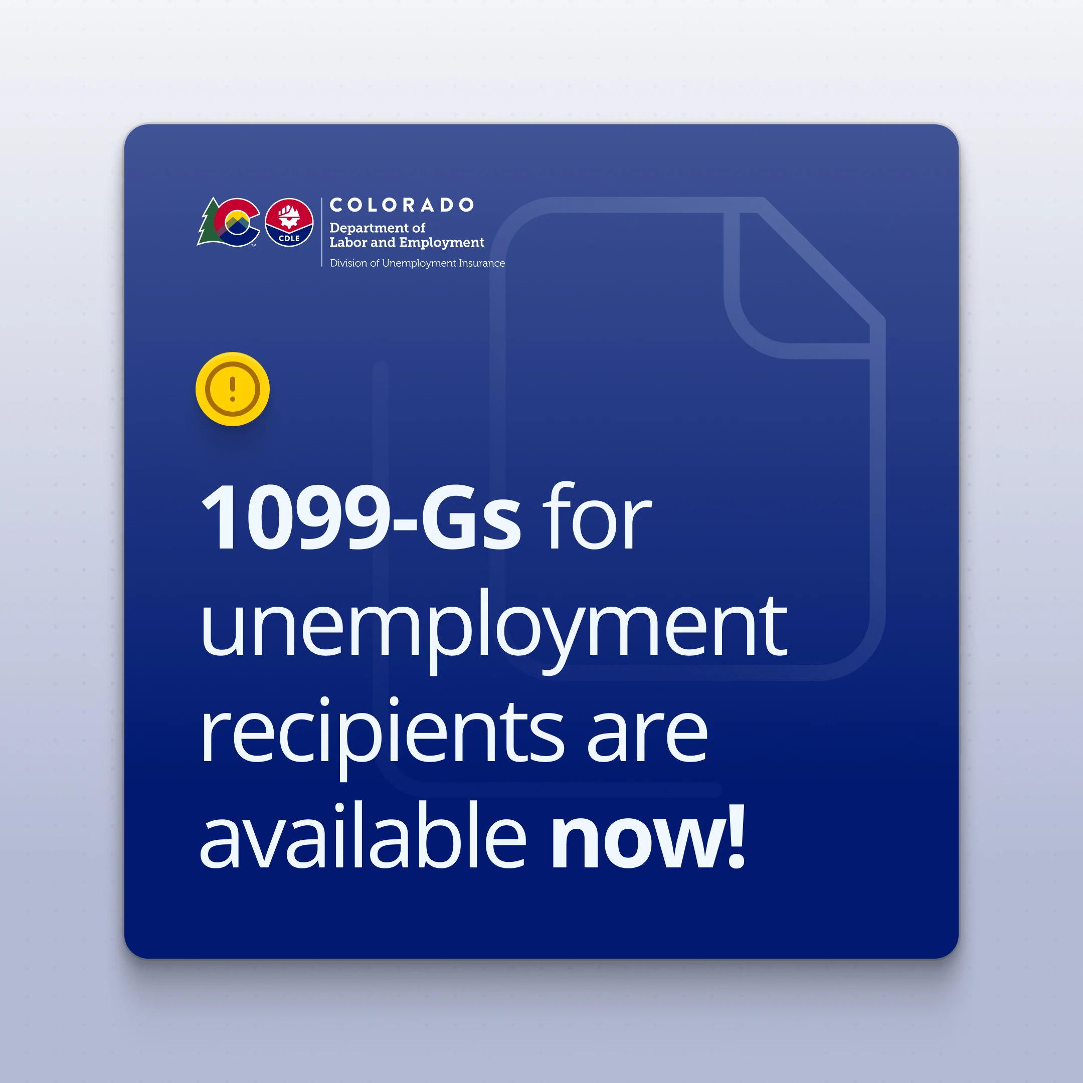 Social media graphic announcing the availability of a tax document