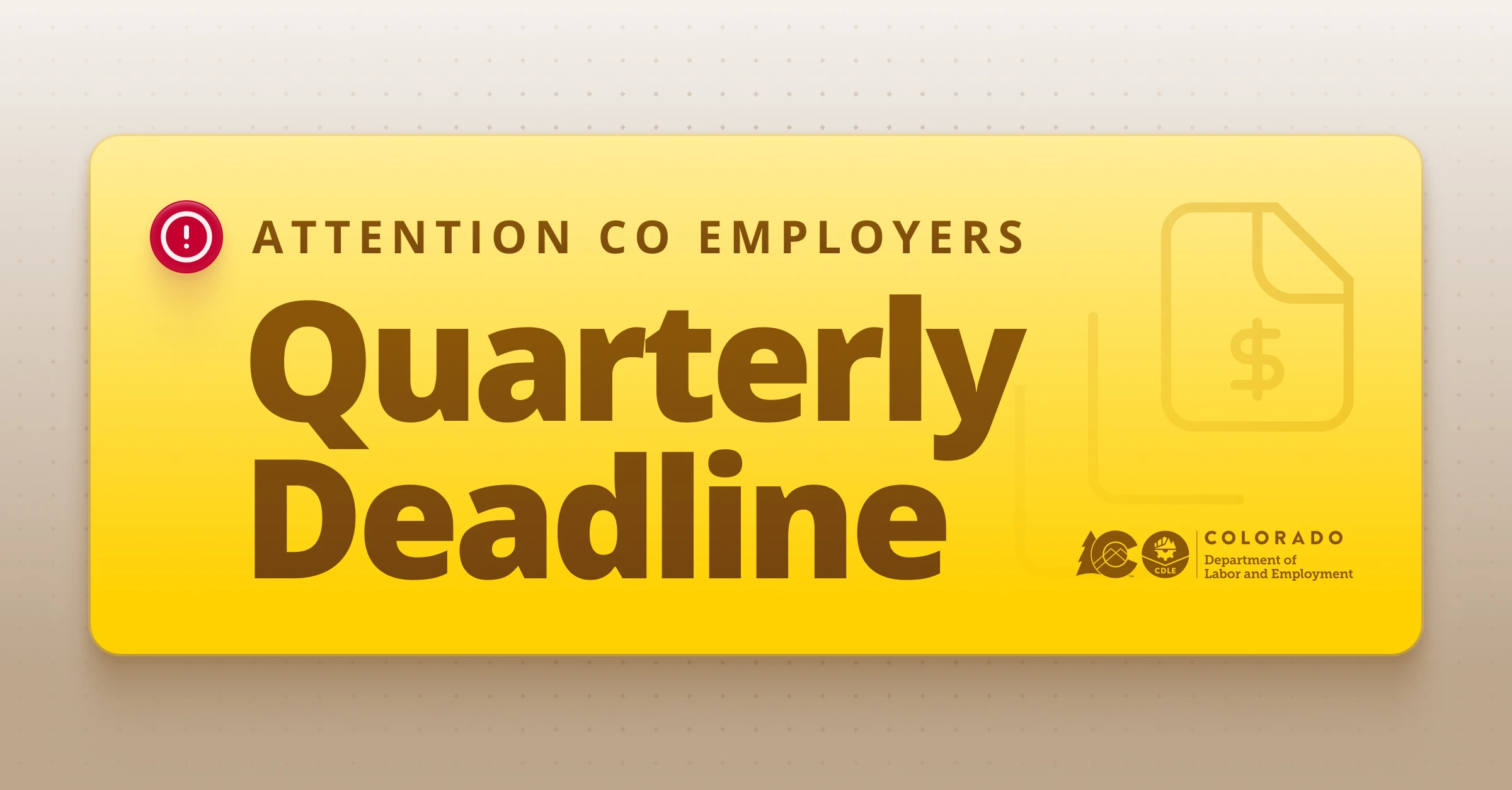 Social media graphic alerting an approaching deadline