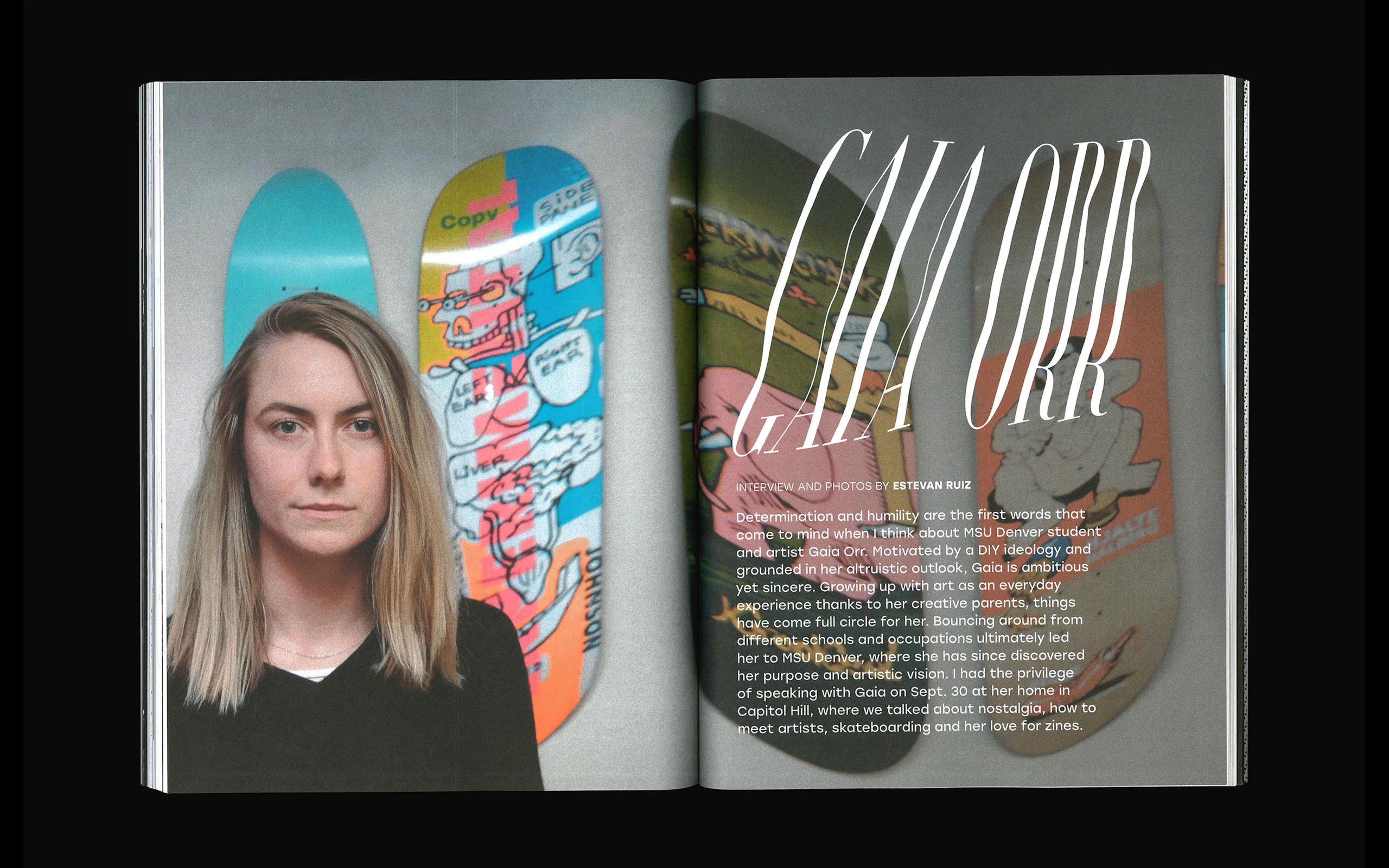 Fifth spread of issue one, November, 2018